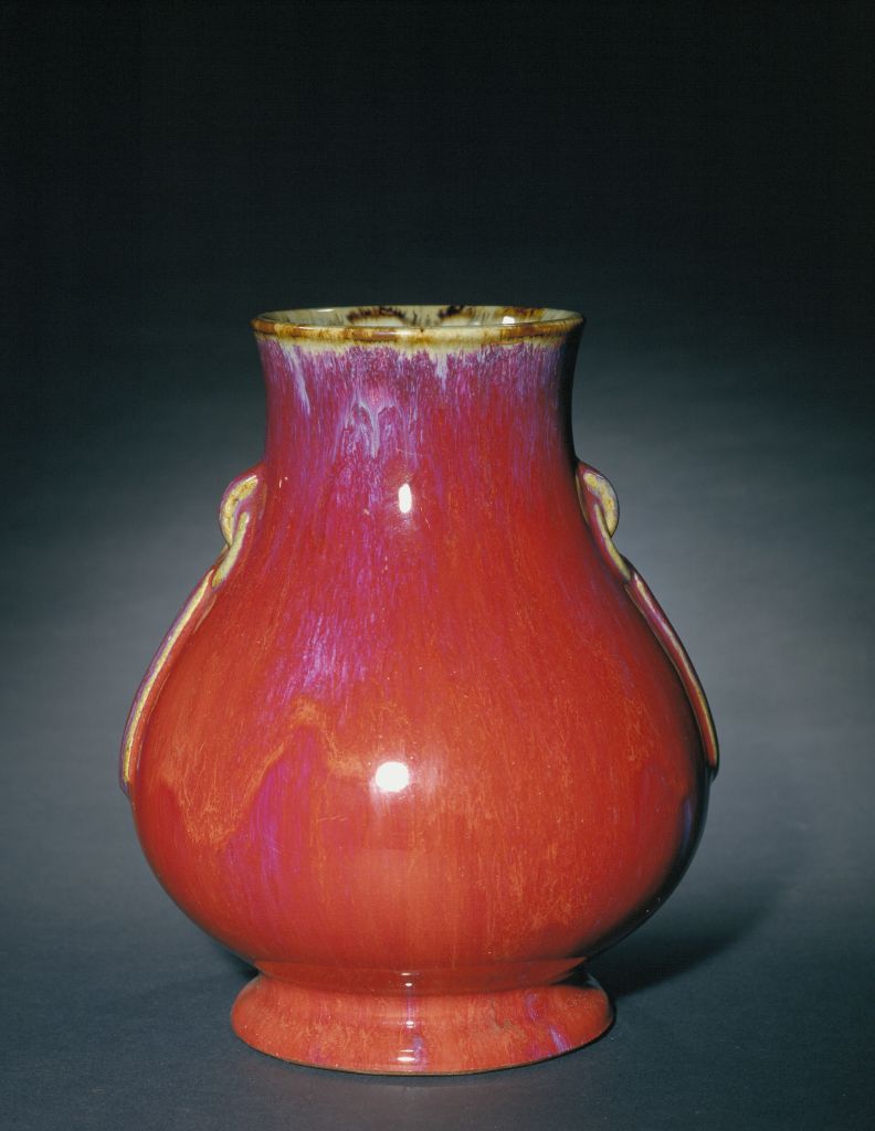 图片[1]-Kiln glaze double-ring bottle with ears-China Archive